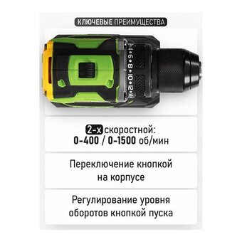  Шуруповерт PROCRAFT PA18Pro (PA18Pro-1b-c) (1 АКБ 2Ач+ЗУ+Кейс) 