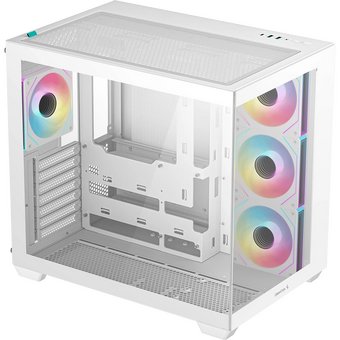  Корпус Deepcool CG530 4F WH без БП, боковое окно (панорама), 3x120мм ARGB Reverce вентилятора на боковой стенке, 1x120мм ARGB вентилятор сзади, белый 