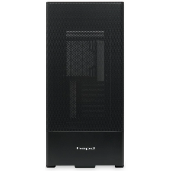  Корпус HSPD M712 (M712-TGBK) без БП, Mesh Mid Tower, Black, TG, 0.6 SPCC, no fans, E-ATX, ATX, mITX, 175/410/160mm, 2x2.5", 7xPCI 