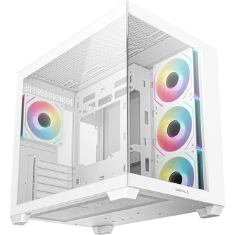  Корпус Deepcool CG530 4F WH без БП, боковое окно (панорама), 3x120мм ARGB Reverce вентилятора на боковой стенке, 1x120мм ARGB вентилятор сзади, белый 