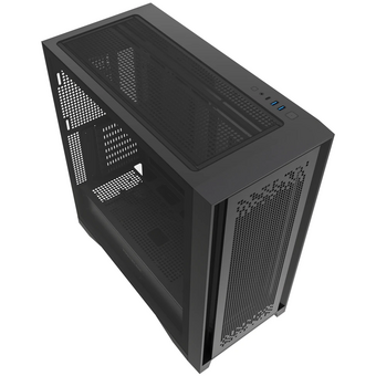  Корпус Powercase ByteFlow Pro (CH9GPB-F0), Black, Tempered Glass, Type-C, W/O fans, чёрный, E-ATX 