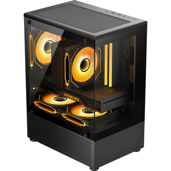  Корпус Accord ACC-UE2B TG Office Pro, mATX, mATX, без БП, черный 