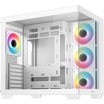  Корпус Deepcool CG530 4F WH без БП, боковое окно (панорама), 3x120мм ARGB Reverce вентилятора на боковой стенке, 1x120мм ARGB вентилятор сзади, белый 