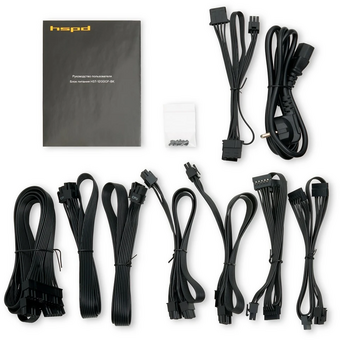  Блок питания HSPD HST-1200GF-BK 1200W 80+ Gold (ATX, 2.52, Full modular, 1x24(20+4)pin 600mm, 2xCPU 8(4+4)pin 700mm, 2xPCIe*2 8(6+2)pin 