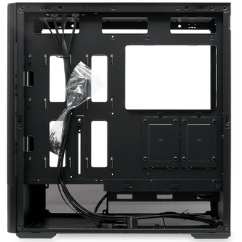  Корпус HSPD M712 (M712-TGBK) без БП, Mesh Mid Tower, Black, TG, 0.6 SPCC, no fans, E-ATX, ATX, mITX, 175/410/160mm, 2x2.5", 7xPCI 
