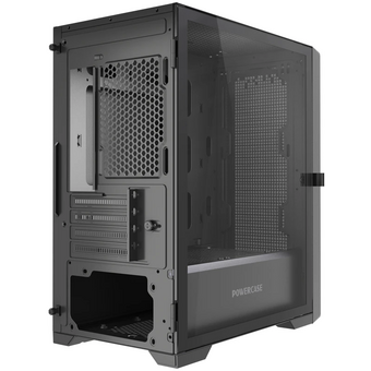  Корпус Powercase ByteFlow Micro NF (CAMBNF-F0), Black,Tempered Glass, W/O fans, чёрный, mATX 