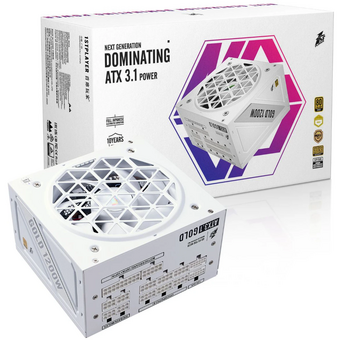  Блок питания 1STPLAYER NGDP Gold 1200W White (HA-1200BA4-WH) / ATX 3.1, PCle 5.1, APFC, 80 Plus Gold, LLC+DC-DC, 120mm fan, full modular 