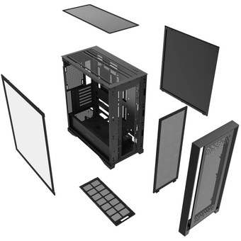  Корпус Powercase ByteFlow Pro (CH9GPB-F0), Black, Tempered Glass, Type-C, W/O fans, чёрный, E-ATX 