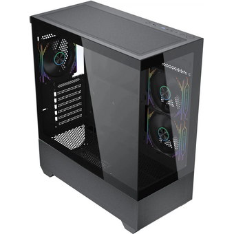  Корпус Accord ACC-EL1B TG, ATX, Midi-Tower, без БП, черный 