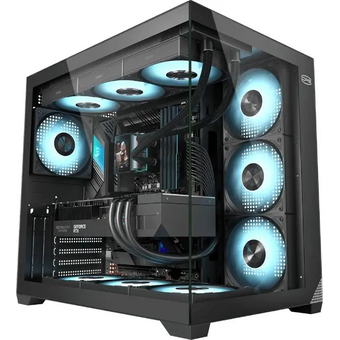  Корпус PcCooler C3T700 BK, без БП Midi-Tower, TG, no fans, 1xUSB-A 3.0 + 2.0 1xUSB-C, ATX, mITX Black 
