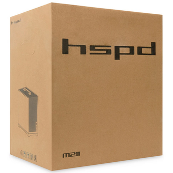  Корпус HSPD M211 (M211-TGBK) без БП, Mesh Mini-Tower, Black, TG, 0.7 SPCC, no fans,mATX, mITX, 175/330/150mm, 2x2.5", 1x3.5", 4xPCI 