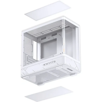  Корпус JONSBO D200 White без БП, бок. пан. из закал. стекла (панорама), mini-ITX, micro-ATX, белый 