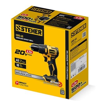  Дрель-шуруповерт STEHER CBS-45 без АКБ (LMS) и ЗУ ударная 