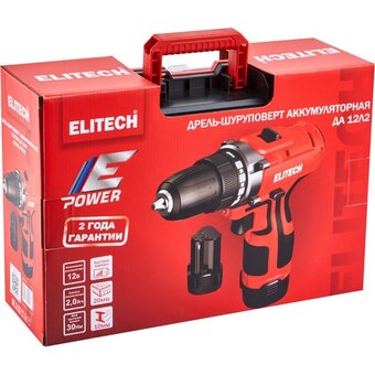  Дрель-шуруповерт Elitech ДА 12Л2 (E2201.043.01) 205668 2АКБ+ЗУ 