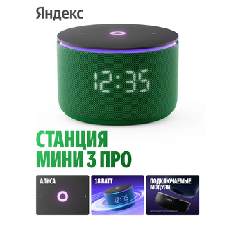  Умная колонка ЯНДЕКС Станция Мини 3 Про Алиса YNDX-00059GRN зеленый 