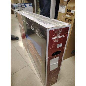  УЦ Телевизор TOPOMAX TM32HDSBK черный (плохая упаковка, полосы на экране) 
