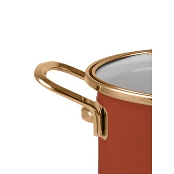  Кастрюля RASHEL R-03320, 4л ручка золото оранжевый 