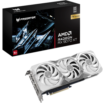  Видеокарта Acer RX9070XT Predator Bifrost White OC 16GB (DP.Z4FWW.P02) GDDR6 256bit 3xDP HDMI 3Fan RTL 
