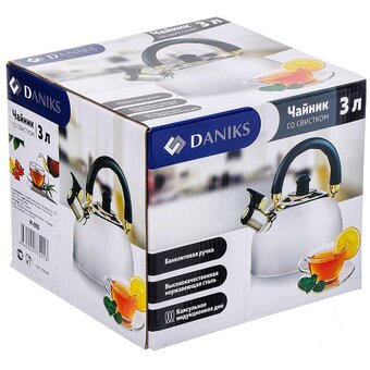  Чайник Daniks M-001, 3л зеркальный 
