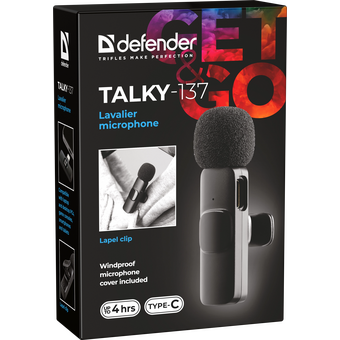  Петличный микрофон DEFENDER Talky-137 (64147) черный 