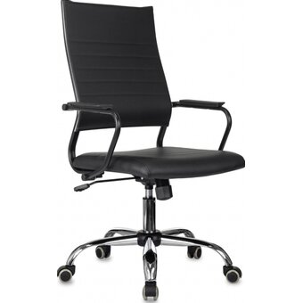  Кресло руководителя Бюрократ CH Balance SL B-PU L Line черный экокожа крестов. металл хром 