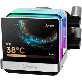  Вентилятор Ocypus Sigma L24 Pro WH, 240mm, LCD Pump, 2x120mm FDB fans, LGA115X/1200/1700/18XX, AM4/AM5 