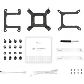  Вентилятор Ocypus Sigma L24 Pro WH, 240mm, LCD Pump, 2x120mm FDB fans, LGA115X/1200/1700/18XX, AM4/AM5 