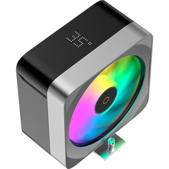  Кулер Ocypus Delta A40 EX BK Digital, 120mm ARGB Fan, Top Display Panel, 4 Heat Pipes, 4-PIN PWM, 500-1800 RPM, 29DBA, Hydro Bearing 