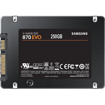  SSD Samsung 870 Evo MZ-77E250B/AM 2.5" 250GB SATA 6Gb/s, 560/530, IOPS 98/88K, MTBF 1.5M 3D NAND TLC, 512MB 