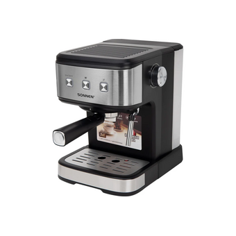  Кофеварка рожковая SONNEN CM8501 (456335) черная/серебро 