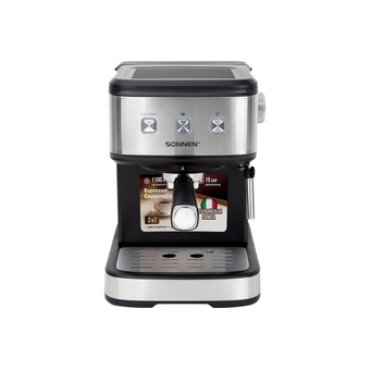  Кофеварка рожковая SONNEN CM8501 (456335) черная/серебро 