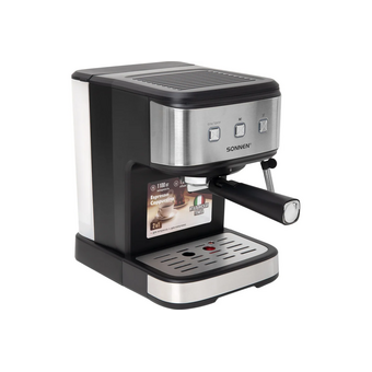  Кофеварка рожковая SONNEN CM8501 (456335) черная/серебро 