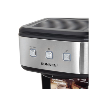  Кофеварка рожковая SONNEN CM8501 (456335) черная/серебро 