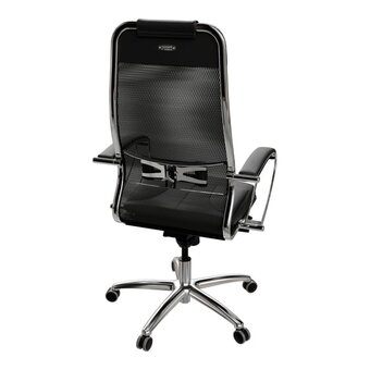  Кресло Метта Samurai SL-1 (ZA.2.1.49) черный сиденье черный сетка с подголов. крестов. металл хром 