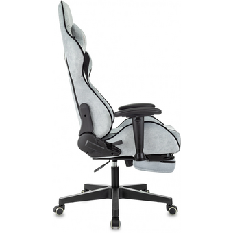  Кресло игровое Zombie Drift/F GBL серо-голубой/черный крестов. пластик подст.для ног 