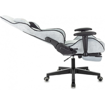  Кресло игровое Zombie Drift/F GBL серо-голубой/черный крестов. пластик подст.для ног 