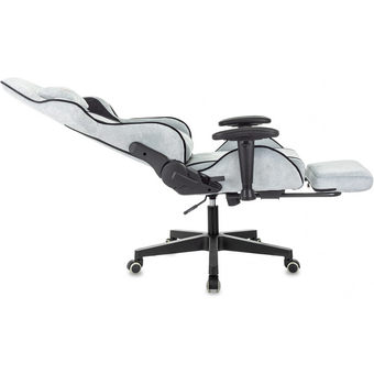  Кресло игровое Zombie Drift/F GBL серо-голубой/черный крестов. пластик подст.для ног 