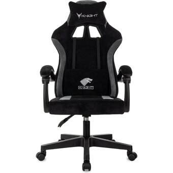  Кресло игровое Knight Wolf черный/серый крестов. пластик 