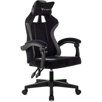  Кресло игровое Knight Wolf черный/серый крестов. пластик 