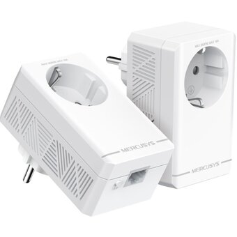  Комплект гигабитных Powerline-адаптеров Mercusys MP500P KIT AV1000 со встроенной розеткой 