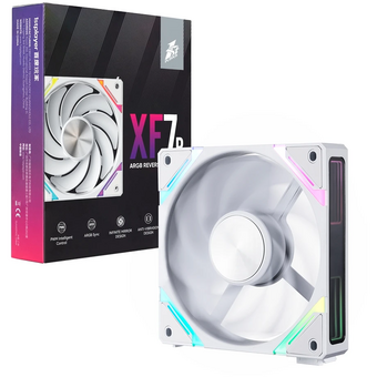  Вентилятор 1STPLAYER XF7R White ( XF7R-WH-1IN1) / 120mm Reverse ARGB 3pin 5V PWM 4pin 12V 600-2000rpm 56.8cfm 33.12dBA 