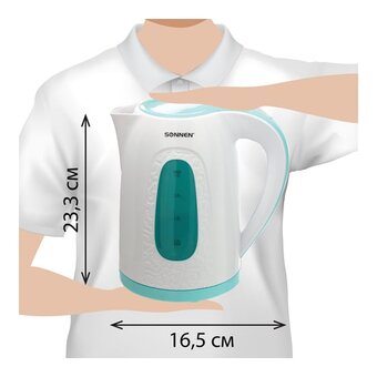 Электрочайник SONNEN KT-2016 белый/голубой 
