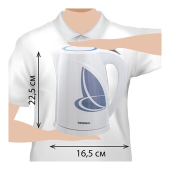  Электрочайник SONNEN KT-1767 белый/синий 
