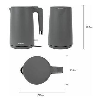  Электрочайник SONNEN KT-8719G графитовый 