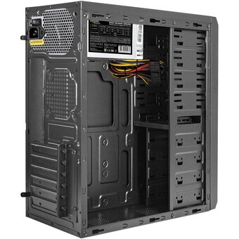  Корпус ExeGate UN-605B-UNS45 EX299343RUS Miditower (ATX, БП UNS450 с вент. 12см, 2*USB, аудио, блокировка, черный) 