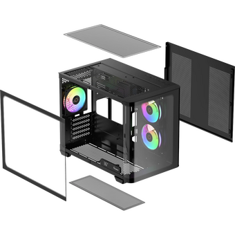  Корпус Ocypus Iota C50 BK Curve ARGB Digital mATX без БП (Iota-C50-BKD300CD-GL) 