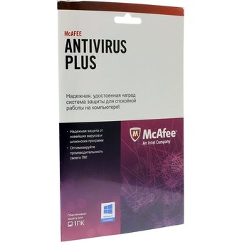  ПО McAfee AntiVirus Plus, 1 ПК/1 год, карта (BXMAV1YRRUS) Антивирус, антишпион, файервол 