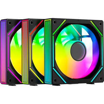  Вентилятор Ocypus Gamma F12 UNI BK ARGB Reverse Blade 3 in 1, 3x120x120x25mm, 4-Pin PWM, 800-1800 RPM, 31 DBA Max, Hydro Bearing 