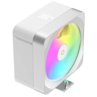  Кулер Ocypus Delta A40 EX WH Digital, 120mm ARGB Fan, Top Display Panel, 4 Heat Pipes, 4-PIN PWM, 500-1800 RPM, 29DBA, Hydro Bearing 