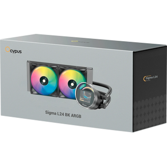  СВО Ocypus Sigma L24 BK ARGB, 240mm, LCD Pump 2.4", 2x120mm ARGB fans, LGA115X/1200/1700/18XX, AM4/AM5 